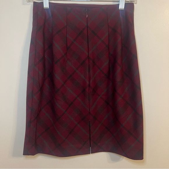 Express Burgundy Plaid Mini Skirt - Picture 2 of 6